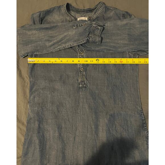 Kenneth Cole Reaction Denim Tunic Dress Long Sleeve Medium Chambray Blue - Picture 5 of 6